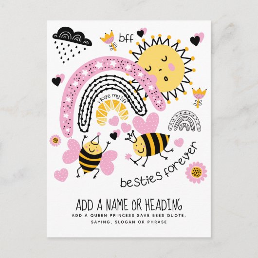 Koningin Bijen Beste Vriendinnen Voor Altijd Schat Briefkaart (Voorkant)