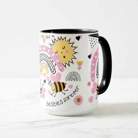 Koningin Bijen Beste Vriendinnen Voor Altijd Schat Mok (Voorkant rechts)