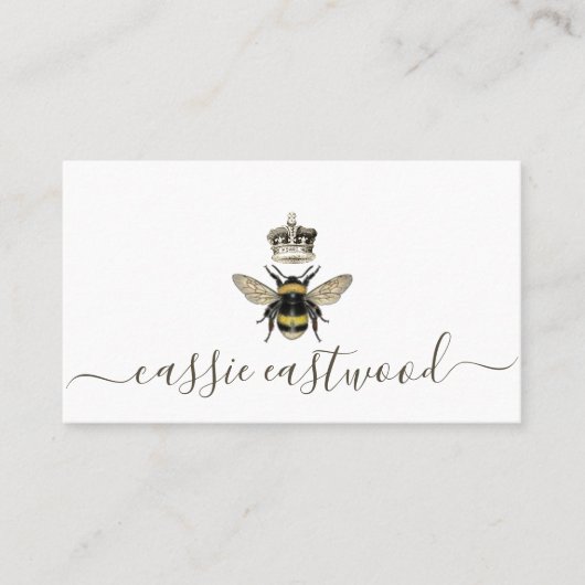 koningin, bijen en kroon contactkaartje (Voorkant)