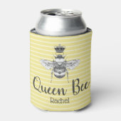  koningin, bijen en stripes | Gepersonaliseerd Blikjeskoeler (Blikje Voorkant)