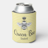 koningin, bijen en stripes | Gepersonaliseerd Blikjeskoeler (Blikje Achterkant)