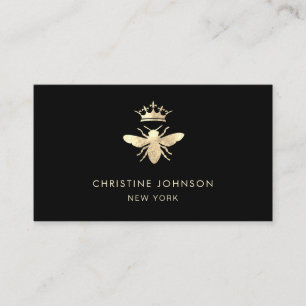 koningin bijen logo van bladreuzenhanen visitekaartje