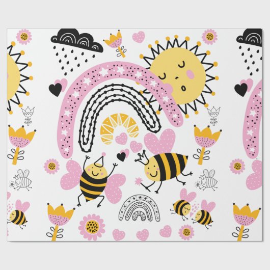 Koningin BIJEN Schattig BFF, Baby Meisje, Meisjesa Cadeaupapier (Vlak)