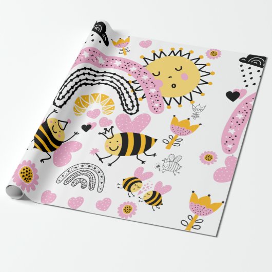 Koningin BIJEN Schattig BFF, Baby Meisje, Meisjesa Cadeaupapier (Uitgerold)