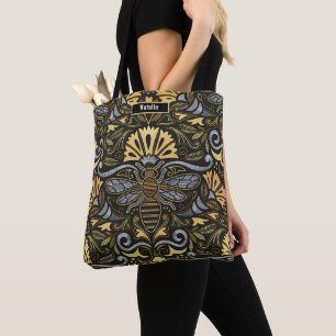 Koningin bijen tuin / borduurwerk passementerie st tote bag