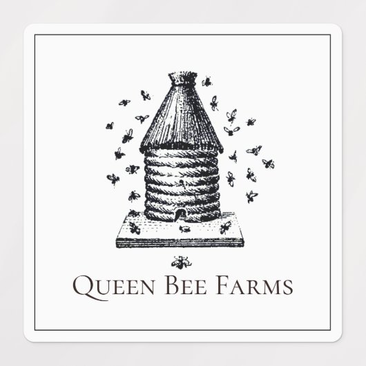 Koningin Bijenboerderij Bijenstal Imkerij Labels (Design 1)