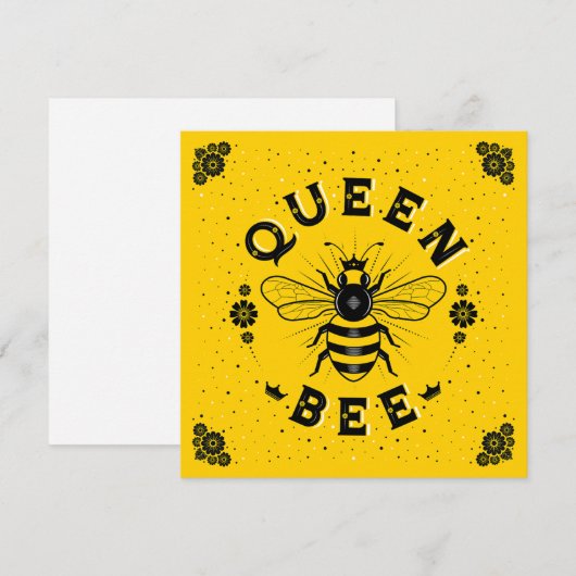 Koningin-bijenflatkaart (5,25 x 5,25) (Voorkant / Achterkant)