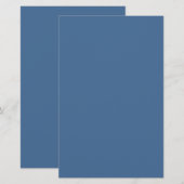 Koningin Blauwe Effen Kleur Briefpapier (Voorkant / Achterkant)