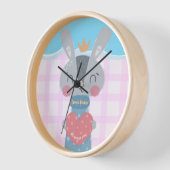 Koningin Bunny Ronde Acryl Muurklok (Hoek)