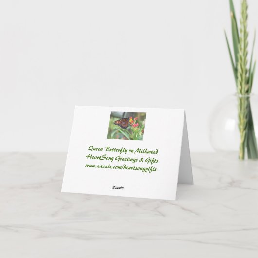 Koningin Butterfly Notecard Kaart (Achterkant)