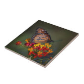 Koningin Butterfly op tropische moenkroos Tegeltje (Zijkant)