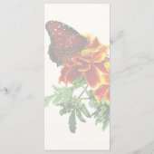 Koningin Butterfly over het Marigold Wedding Menu (Achterkant)