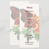 Koningin Butterfly over het Marigold Wedding Menu (Voorkant / Achterkant)