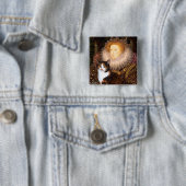 Koningin - Calico kortharig Vierkante Button 5,1 Cm (In situ)
