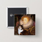 Koningin - Calico kortharig Vierkante Button 5,1 Cm (Voorkant /achterkant)