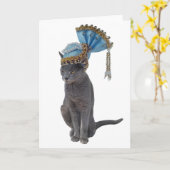 Koningin Cat Card Kaart (Gele Bloem)