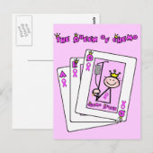 Koningin chemo - Borstkanker - Roze lint Briefkaart (Voorkant / Achterkant)