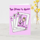 Koningin chemo - Borstkanker - Roze lint Kaart (Gele Bloem)