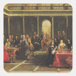 Koningin Christina van Zweden en haar rechtbank Vierkante Sticker