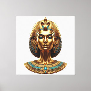 Koningin Cleopatra – Gouden Faraonische Canva Canvas Afdruk