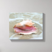 Koningin Conch op het strand Canvas Afdruk (Voorkant)