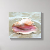 Koningin Conch op het strand Canvas Afdruk (Voorkant)