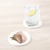  koningin Conch Seashell Shell, zeedier Zandsteen Onderzetter (Zijkant)