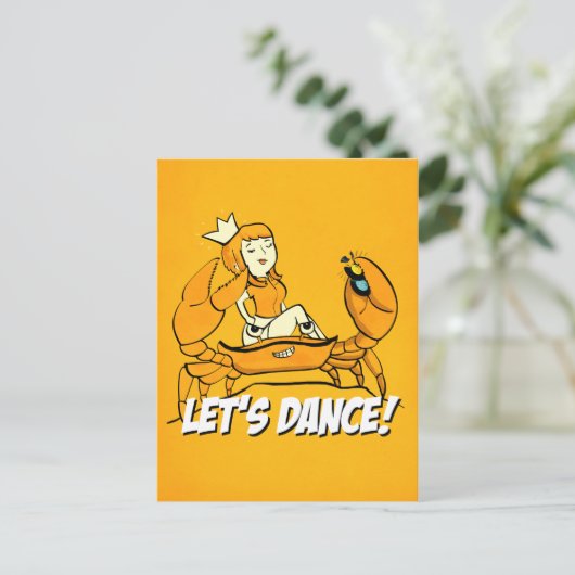 Koningin Crab Reggae Girl Briefkaart (Staand voorkant)