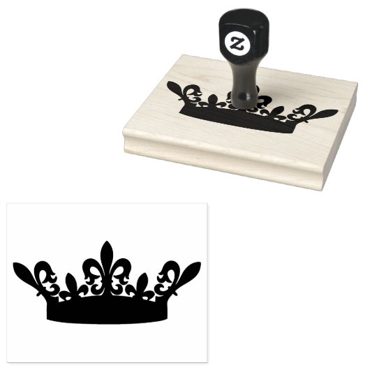 Koningin Crown Silhouette, 4 x 5 inch Rubber Stamp Rubberstempel (Gestempeld)