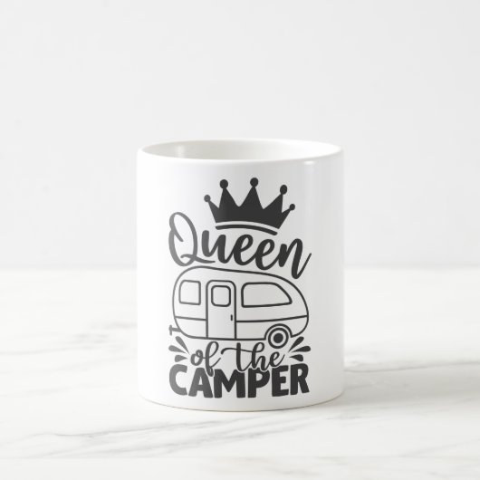 Koningin der Camper Funny Quote Camping Gezegde Koffiemok (Center)