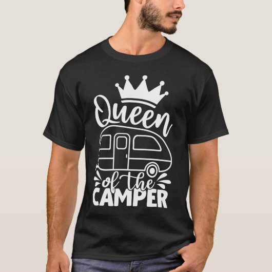 Koningin der Camper Funny Quote Camping Gezegde T-shirt (Voorkant)