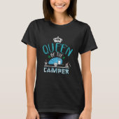 Koningin der Camper grappige Camping T-shirt (Voorkant)