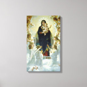 Koningin der Engelen (door Bouguereau) Canvas Afdruk