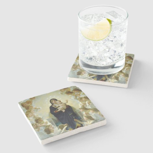 Koningin der Engelen (door Bouguereau) Stenen Onderzetter (Zijkant)