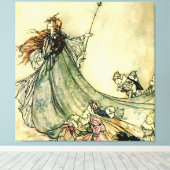 “Koningin der feeën” door Arthur Rackham Canvas Afdruk (Insitu (Houten vloer))