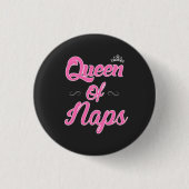 Koningin der Naps Ronde Button 3,2 Cm (Voorkant)