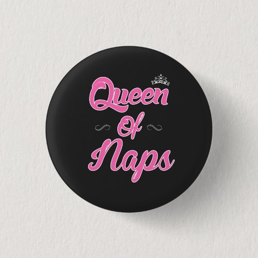Koningin der Naps Ronde Button 3,2 Cm (Voorkant)