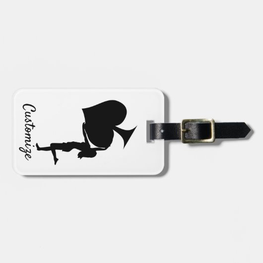 Koningin der Spades Holding Black Ace Thunder_Cove Bagagelabel (Voorkant horizontaal)