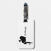 Koningin der Spades Holding Black Ace Thunder_Cove Bagagelabel (Achterkant verticaal)