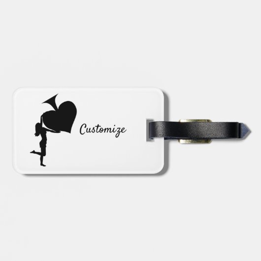 Koningin der Spades Holding Black Ace Thunder_Cove Bagagelabel (Achterkant horizontaal)