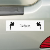 Koningin der Spades Holding Black Ace Thunder_Cove Bumpersticker (Op auto)