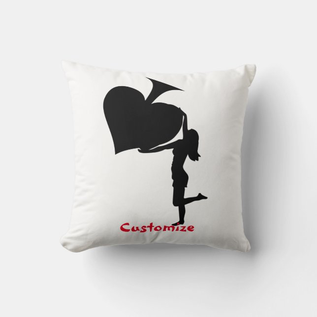 Koningin der Spades Holding Black Ace Thunder_Cove Kussen (Voorkant)