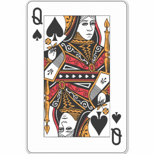 Koningin der Spades Sticker (Voorkant)