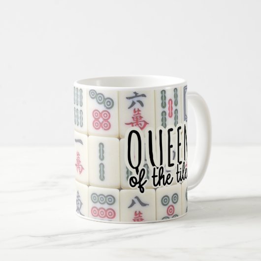 Koningin der tegels | Grappig Mah Jong Koffiemok (Voorkant rechts)