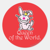 koningin der wereld ronde sticker (Voorkant)