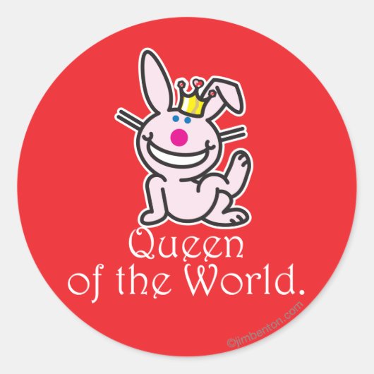 koningin der wereld ronde sticker (Voorkant)