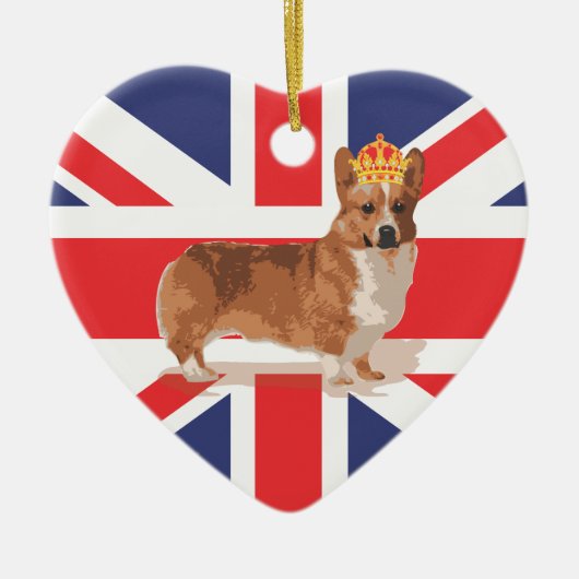 Koningin Diamond Jubilee Corgi Keramisch Ornament (Voorkant)