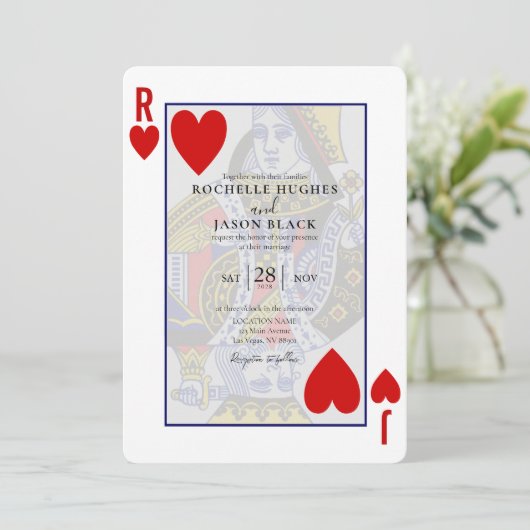 Koningin die Kaart uitnodigt (Staand voorkant)