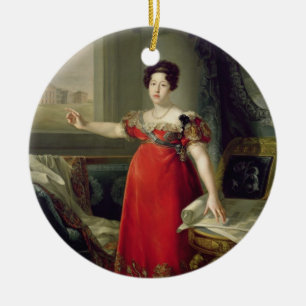 Koningin Dona Maria Isabel de Braganza, 1829 (olie Keramisch Ornament