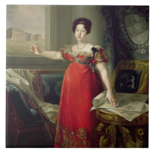 Koningin Dona Maria Isabel de Braganza, 1829 (olie Tegeltje